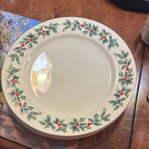 Formalities by Baum Bros China Christmas 3 plates 10.5 in